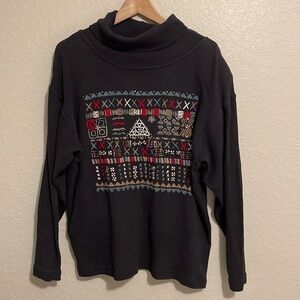 Vintage Segrets Sun Prints Women’s Long Sleeve Cowl Neck Sweater Size M